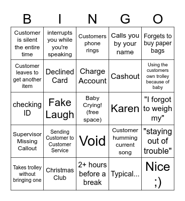 PaknSave Bingo Card