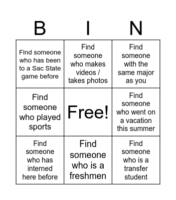 Intern Retreat Bingo Card