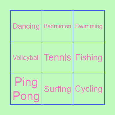 Sports Bingo Card