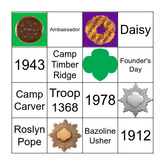 Girl Scout History Bingo Card