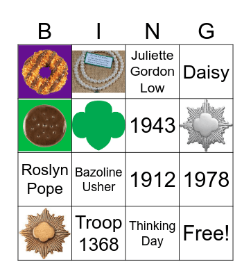 Girl Scout History Bingo Card