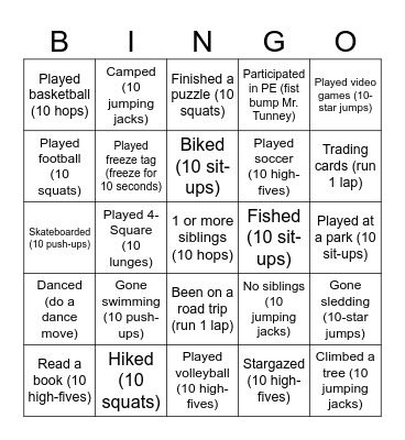 Get to Know Bingo: 'I have...' Bingo Card
