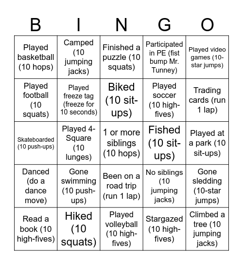 Get to Know Bingo: 'I have...' Bingo Card