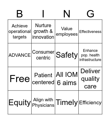 ADVANCE - IOM Bingo Card