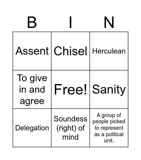 Week 5 Bingo Card