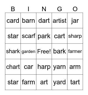 Unit 1 [ar] Bingo Card