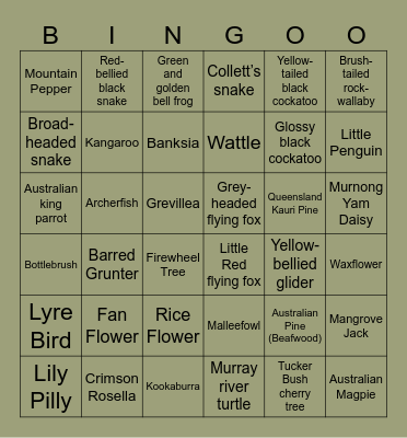 Ligeti Partners Australian Bingo! Bingo Card