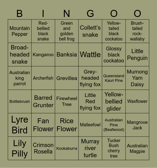 Ligeti Partners Australian Bingo! Bingo Card