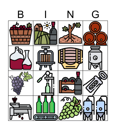 Winemaking Bingo Card