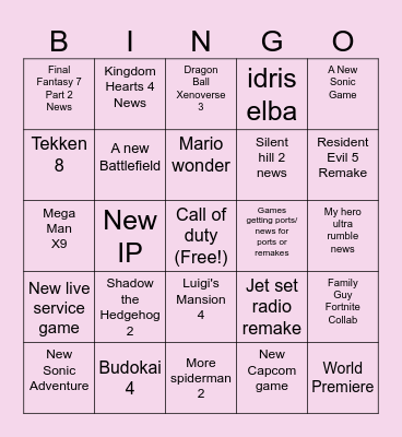 Gamescom Bingo Card