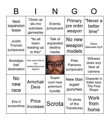 Reveal Bingo Card