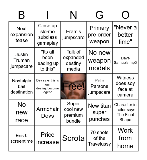 Reveal Bingo Card
