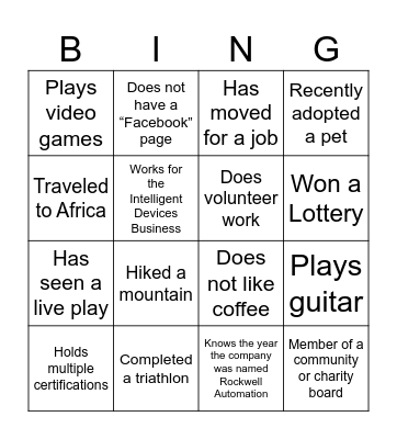 BINGO Card