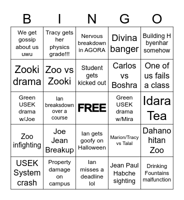 FALL PREDICTION Bingo Card