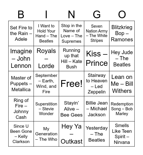 Top 500 #2 Bingo Card