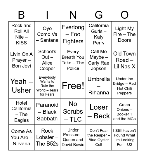 Top 500 #1 Bingo Card
