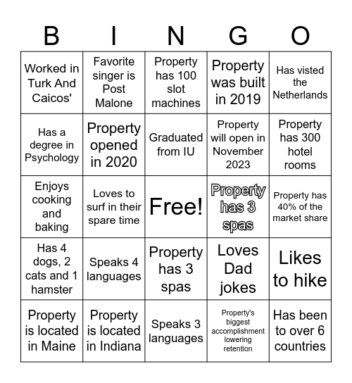 HR Summit Bingo! Bingo Card