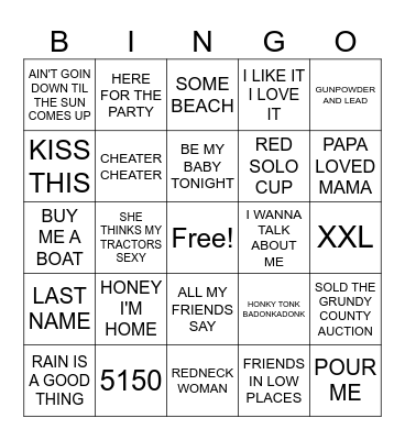 COUNTRY COVER ALL Bingo Card
