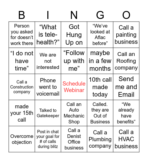 Phone Blitz BINGO! Bingo Card