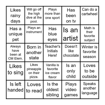Find Someone Who... Bingo Card