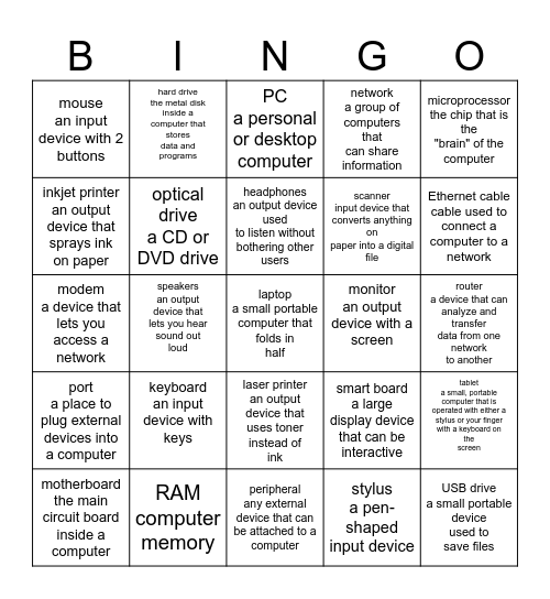 I.T Bingo Card