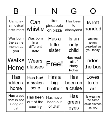 Find some who... Bingo Card