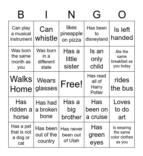 Find some who... Bingo Card