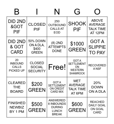 COLLECTOR BINGO Card