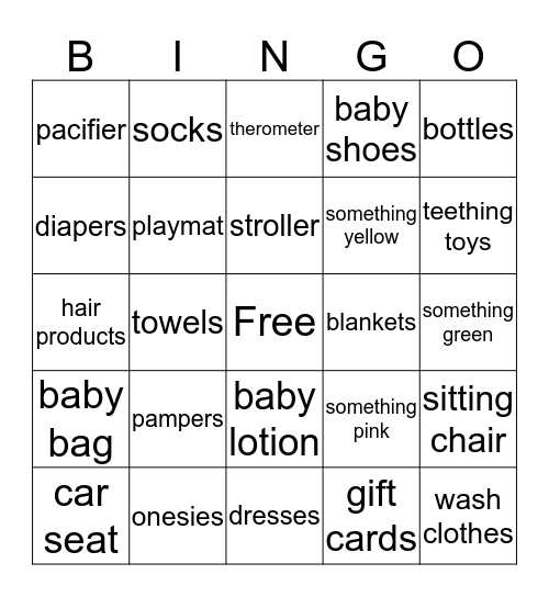 Baby Adele McKenzy Bingo Card