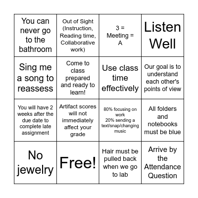 Nuts & Bolts Bingo Card