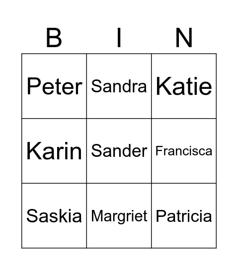 Tour de TOM Bingo Card