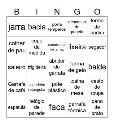 Chá de Casa Nova Bingo Card