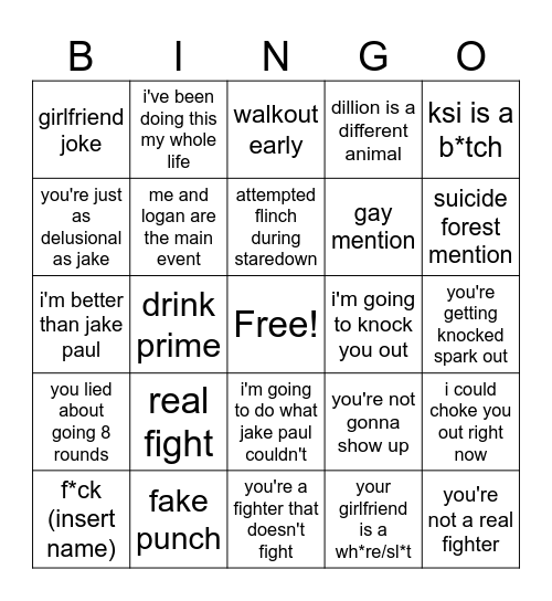 Press Event Bingo Card