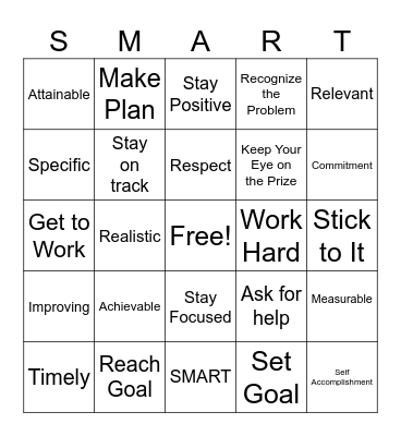 SMART GOALS BINGO Card