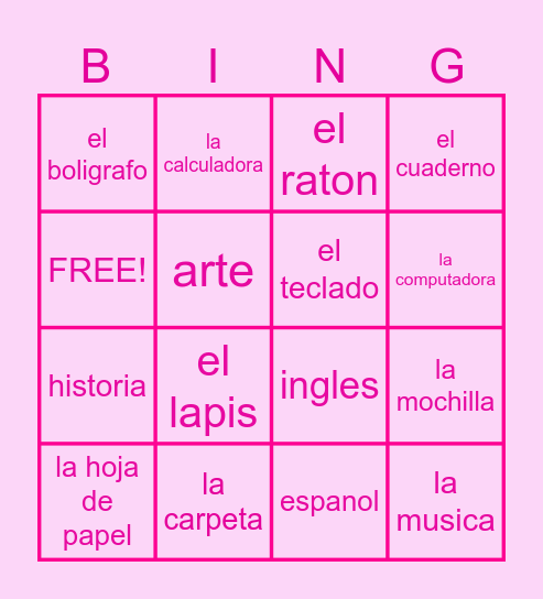 LA BARBIE Bingo Card