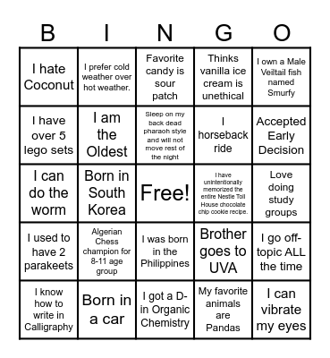 CORE Scholar Bingo Card