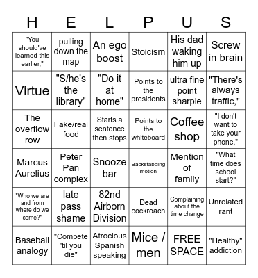 wahl's bingo Card