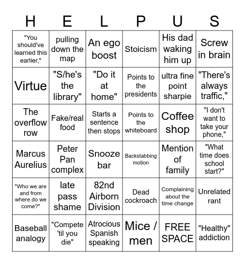 wahl's bingo Card