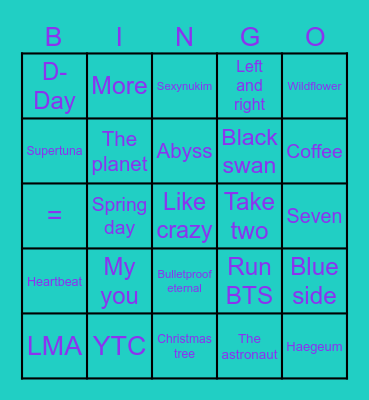 @inTAEliJINt_amy Bingo Card