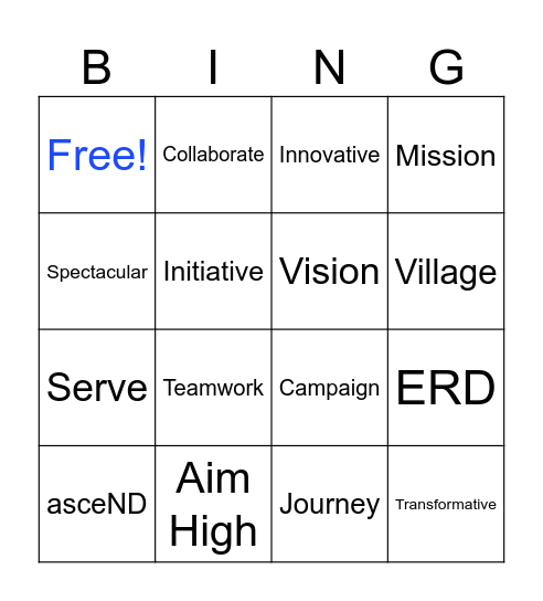 Development Buzz Words Bingo Card