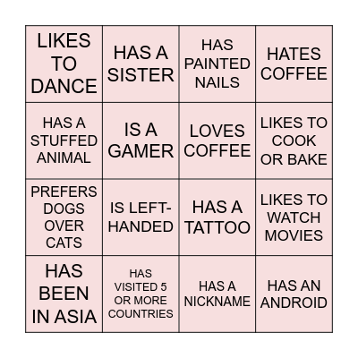 Someone who... Bingo Card