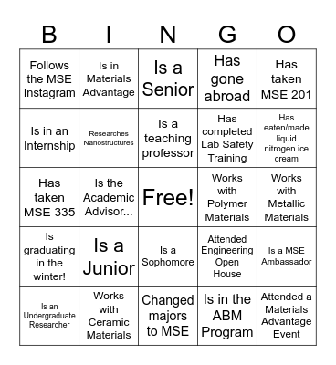 Mingo Bingo Card