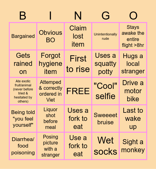 Việt BINGO Card