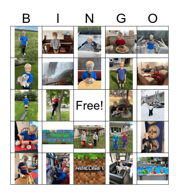 Clint's 9th Birthday Bingo Card