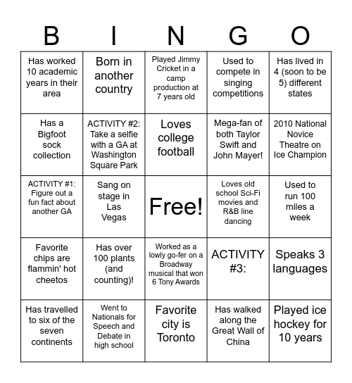 Who's Who BINGO- CSL Edition Bingo Card