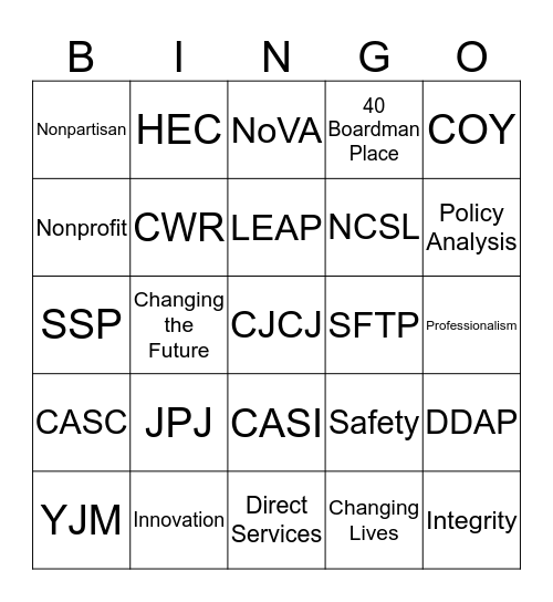 CJCJ Bingo Card