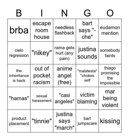 CASI v3(?) Bingo Card