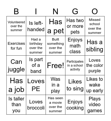 Advisory BINGO: Find someone who... Bingo Card