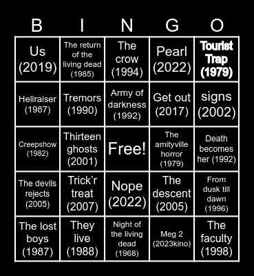 Halloween season 2023 Bingo Card