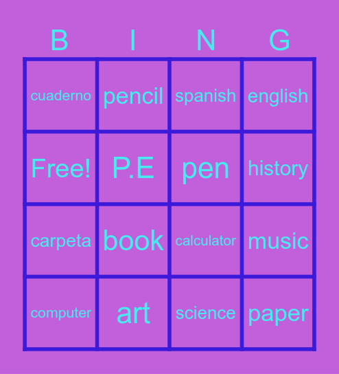 Froog Bingo Card